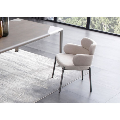 Whiteline Adele Dining Armchair - Taupe