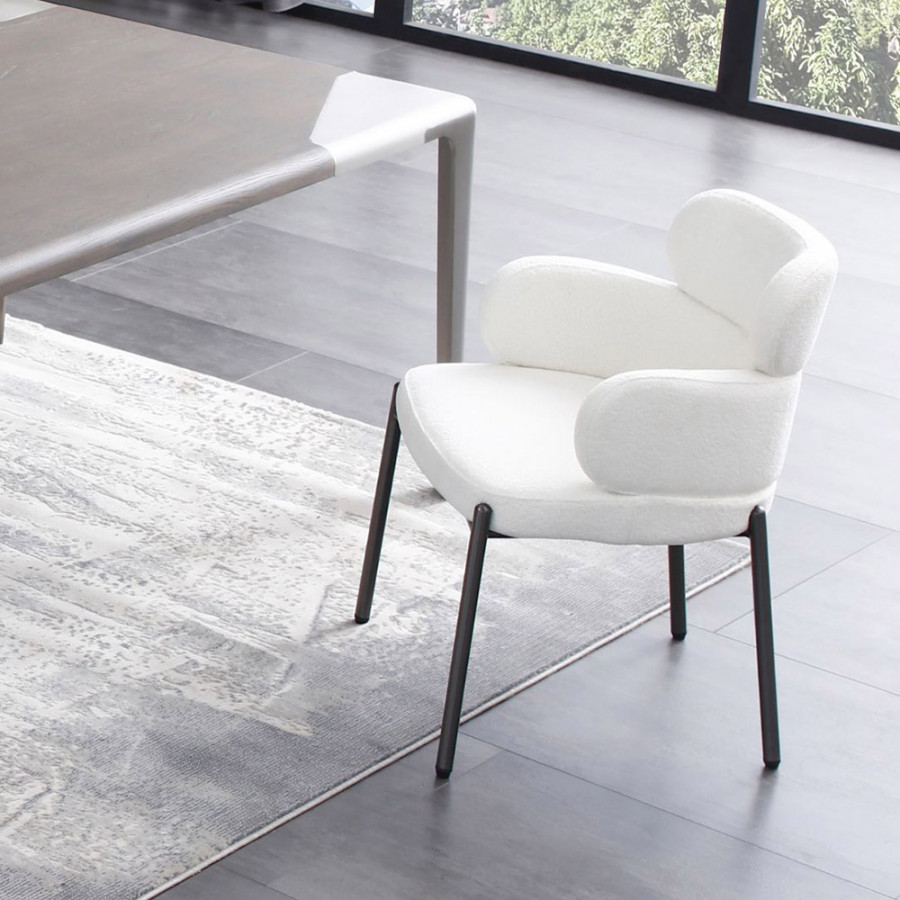 Whiteline Adele Dining Armchair - White