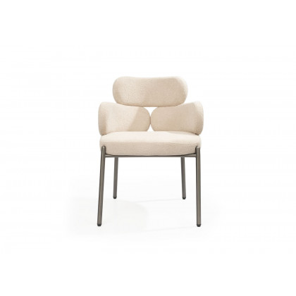 Whiteline Adele Dining Armchair - White