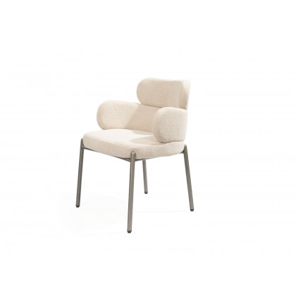 Whiteline Adele Dining Armchair - White