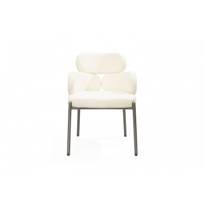 Whiteline Adele Dining Armchair - White