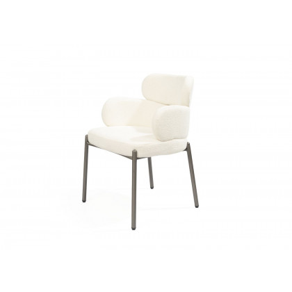 Whiteline Adele Dining Armchair - White