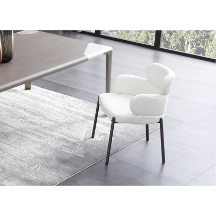 Whiteline Adele Dining Armchair - White