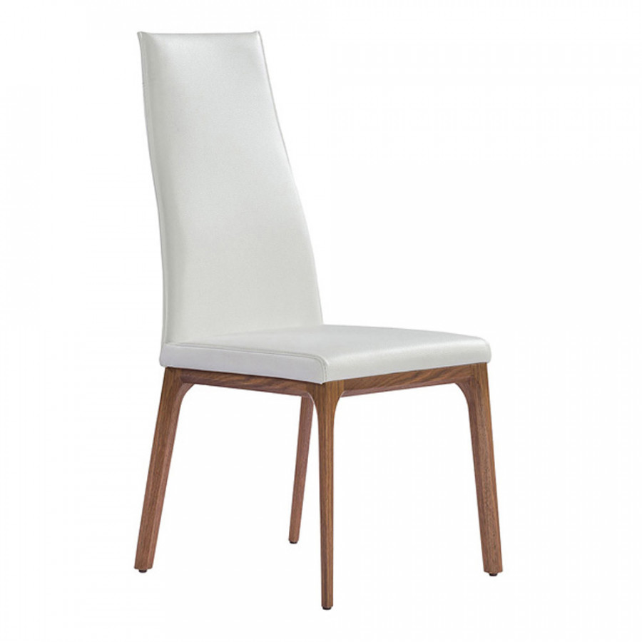 Whiteline Ricky Dining Chair - Walnut/White