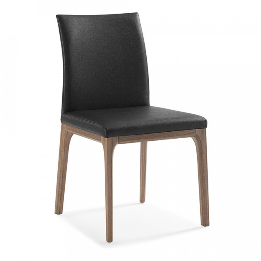 Whiteline Stella Dining Chair - Walnut/Black