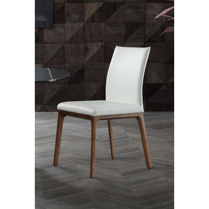 Whiteline Stella Dining Chair - Walnut/White