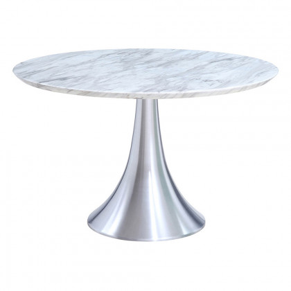 Whiteline - Flow Round Dining Table in White