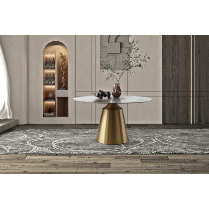 Whiteline - Charlotte Round Dining Table in White