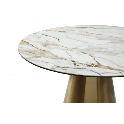 Whiteline - Charlotte Round Dining Table in White