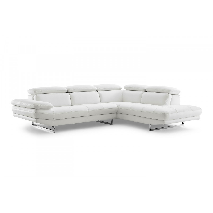 Whiteline Pandora Sectional - White, Right-Chaise