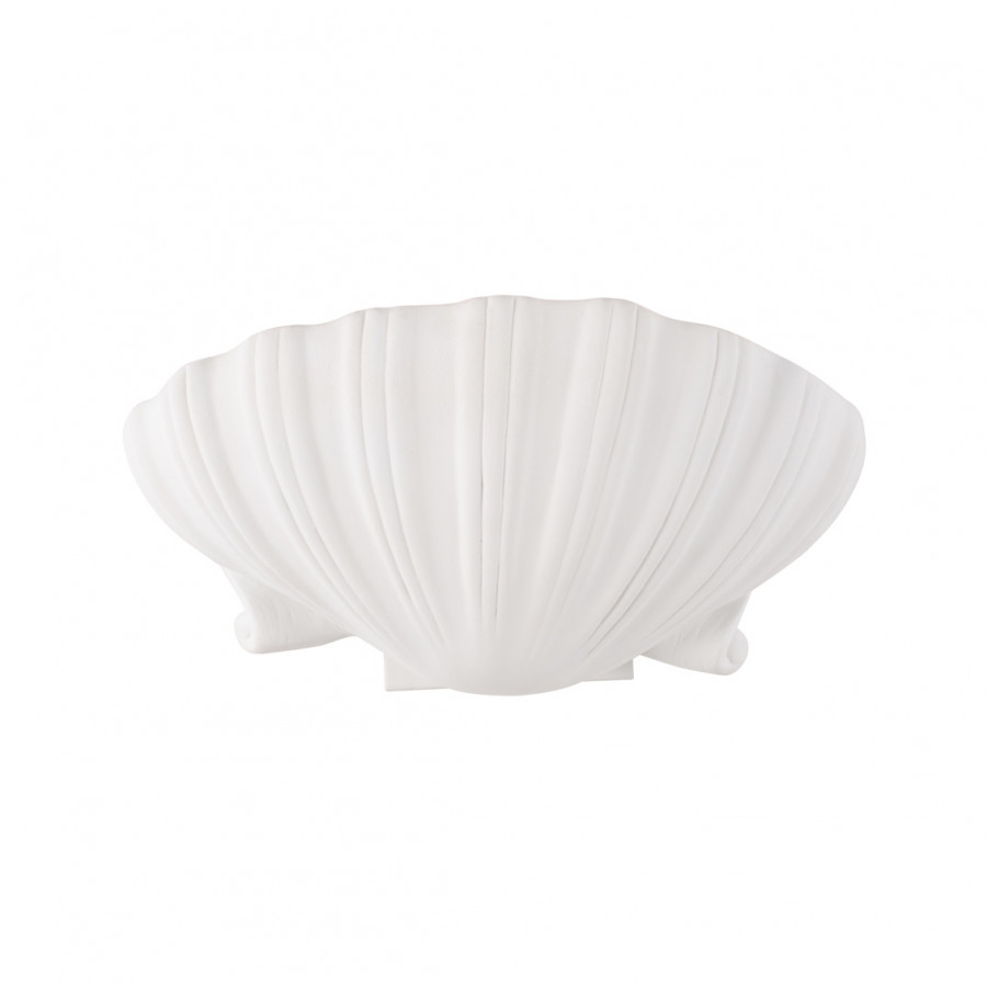 Wildwood - Syrie Shell Sconce in White Plaster, Composite