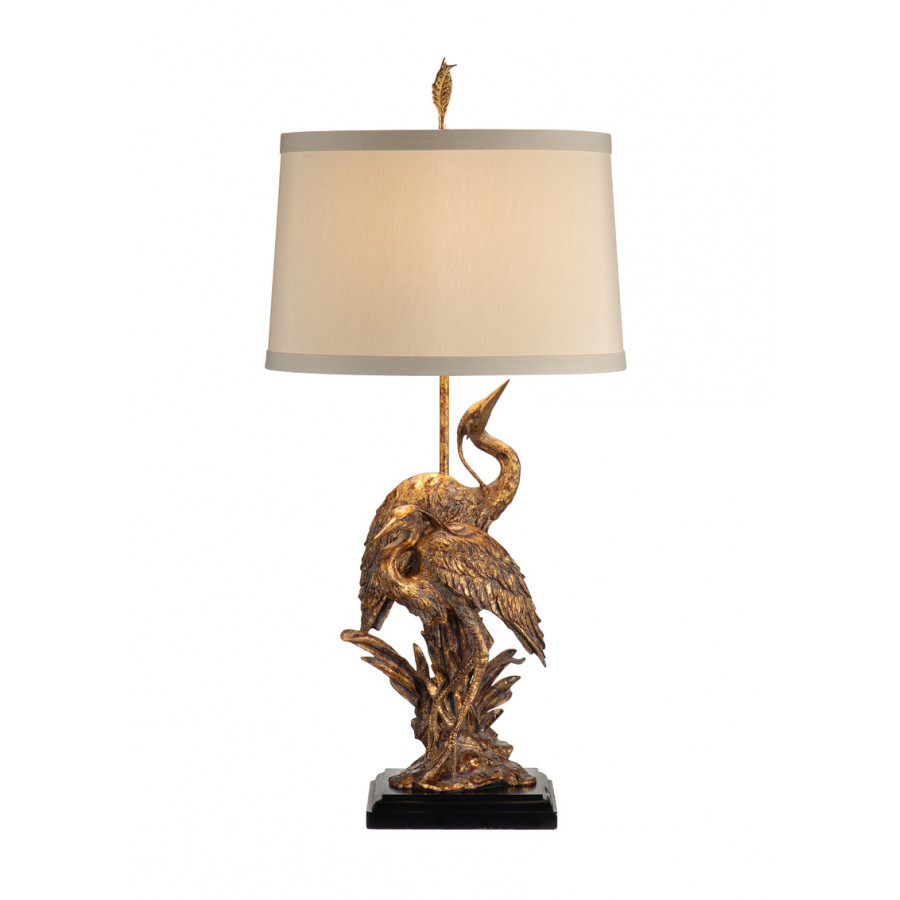 Wildwood - Egrets Lamp in Old Gold, Small