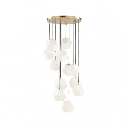 Wildwood - Indicus Chandelier in Antique Brass/Black/White, Metal