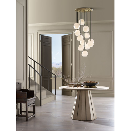 Wildwood - Indicus Chandelier in Antique Brass/Black/White, Metal