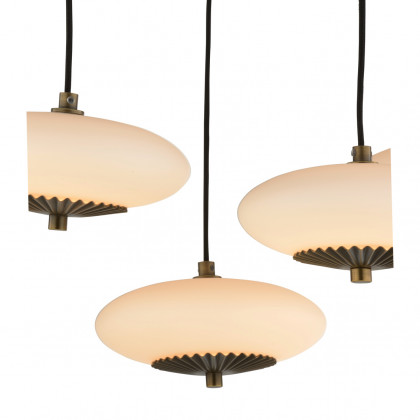 Wildwood - Collier Chandelier in Antique Brass/Black/Milk, Metal