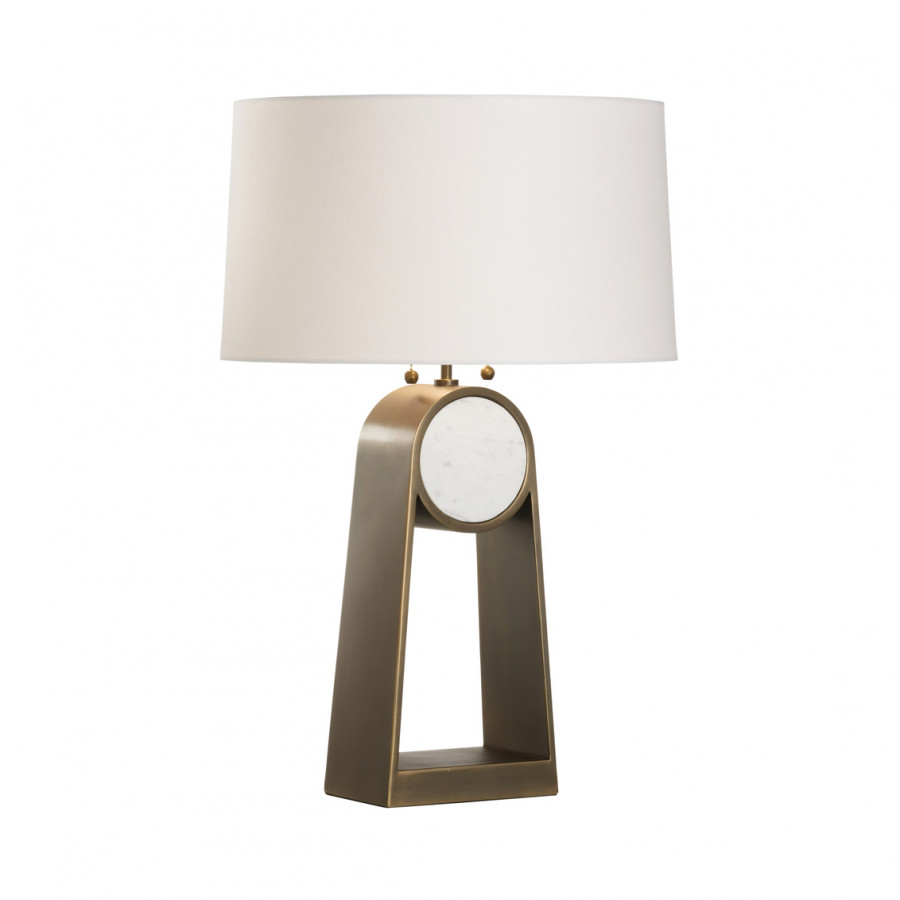 Wildwood - Emmons Lamp in Metal/Honed Carrera, Metal
