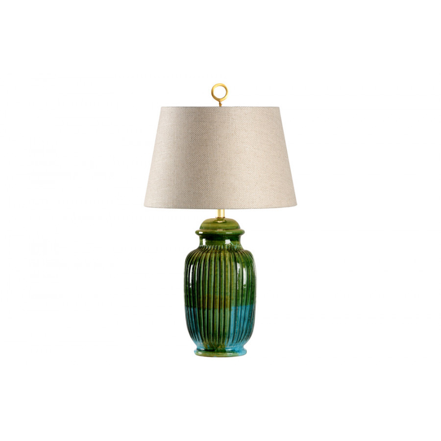 Wildwood - San Michele Lamp in Aquamarine Glaze, Ceramic/Porcelain