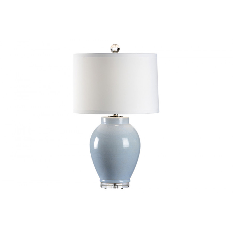 Wildwood - Drip Lamp in Blue Crackle Glaze, Ceramic/Porcelain