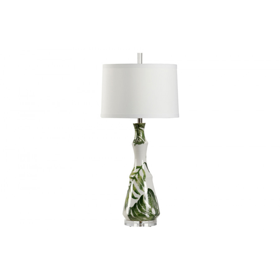 Wildwood - Rain Forest I Lamp in White/Green Glaze, Ceramic/Porcelain