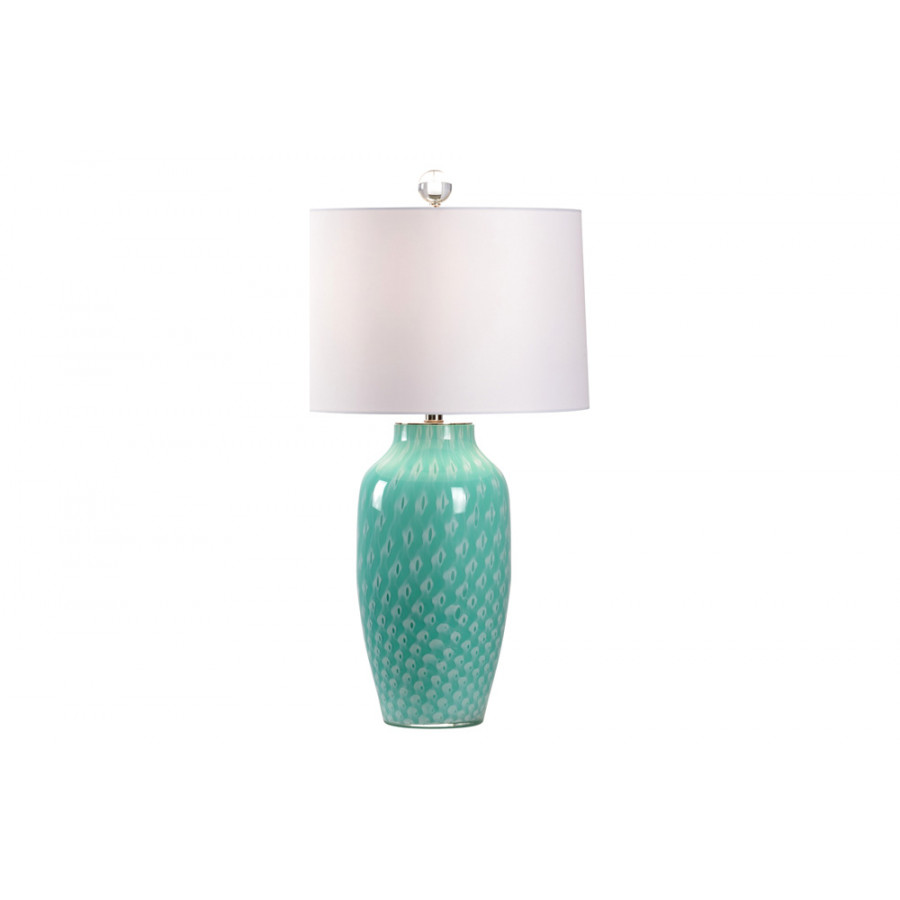 Wildwood - Antigua Lamp in Mint Green/White, Glass