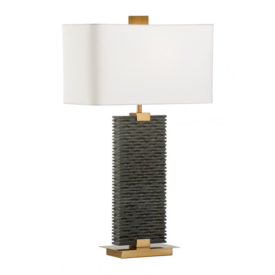 Wildwood - Stonehenge Lamp in Natural Black, Stone