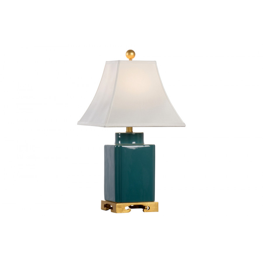 Wildwood - Inkwell Lamp in Green Glaze, Ceramic/Porcelain