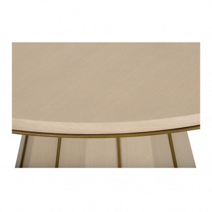 Wildwood - Clint Center Table in White Oak/Antique Brass, Wood