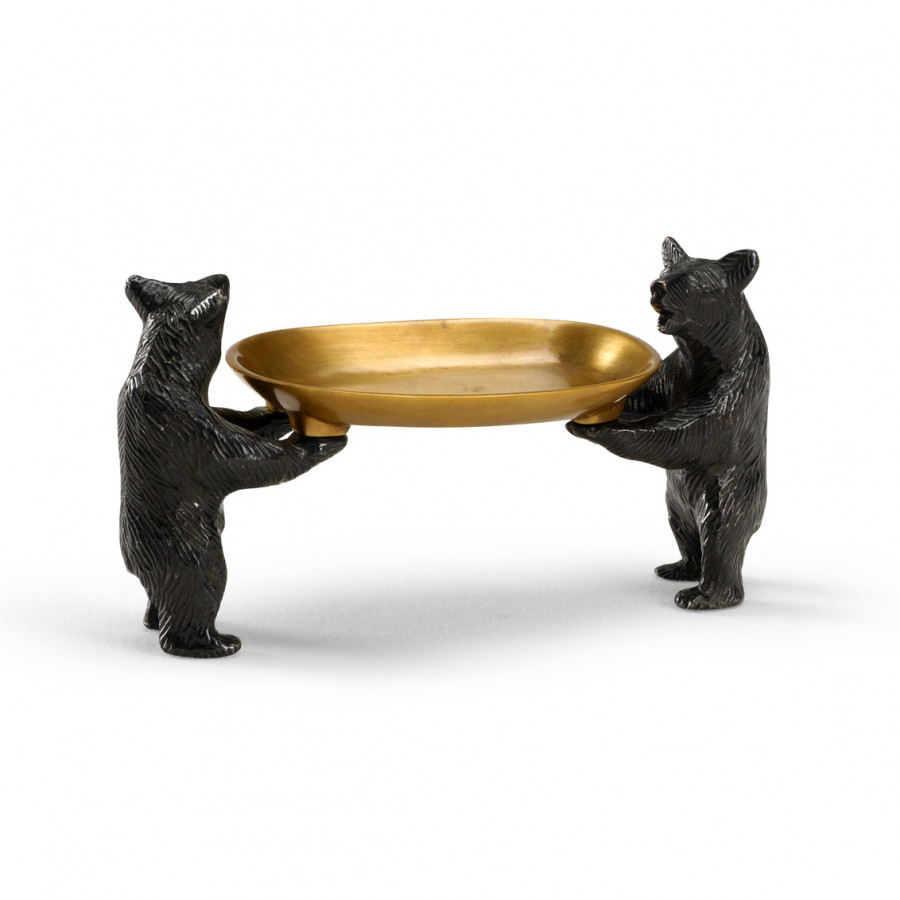 Wildwood - Bears Bearing Dish in Antique Patina, Small