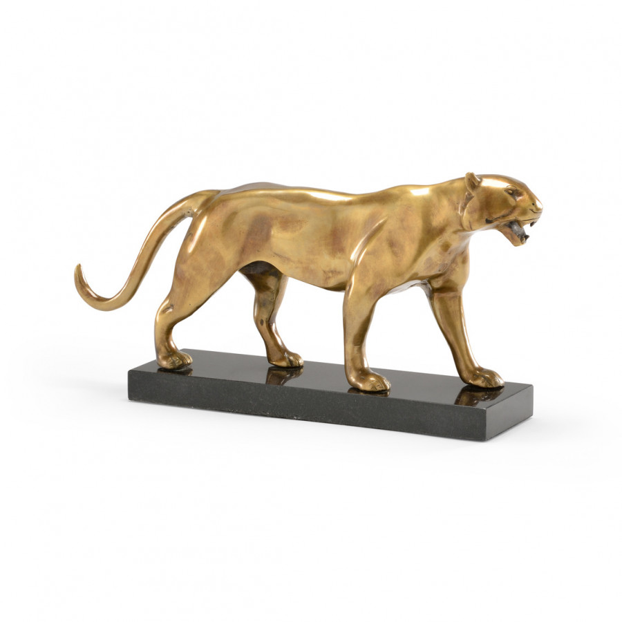Wildwood - Art Deco Tiger in Antique Patina, Brass