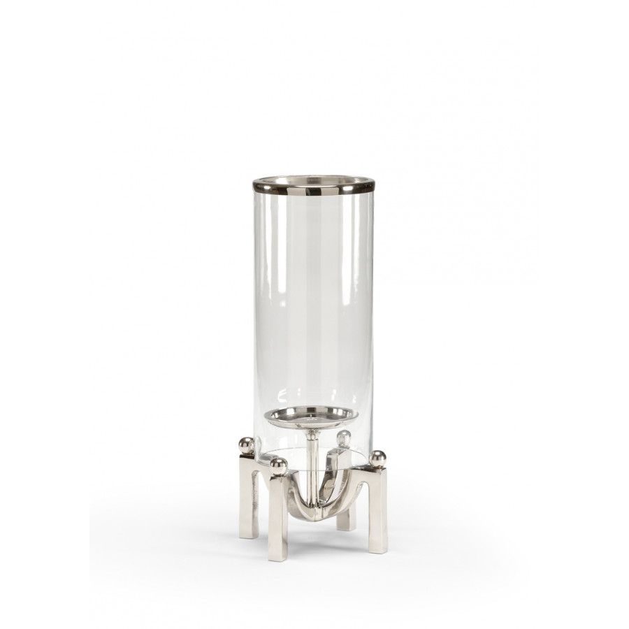 Wildwood Quad Post Hurricane - Polished Nickel/Clear, Small