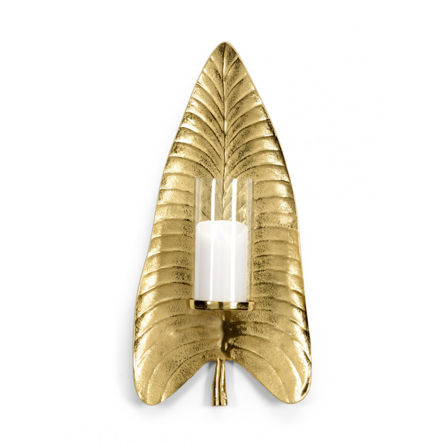 Wildwood - Arrow Leaf Wall Sconce in Brass Plated, Aluminum