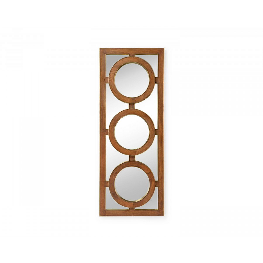 Wildwood - Oso Tall Mirror in Pecan/Brass Clad/Clear/Plain, Wood/Mirror
