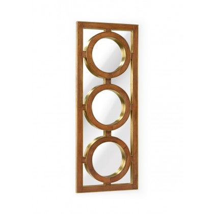 Wildwood - Oso Tall Mirror in Pecan/Brass Clad/Clear/Plain, Wood/Mirror