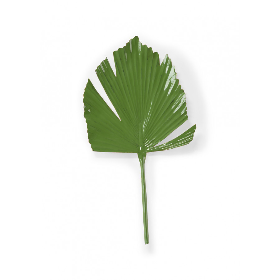 Wildwood Split Left Facing Leaf Palm - Green Enamel, Metal