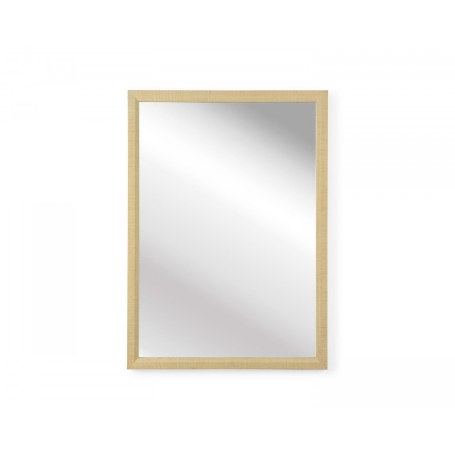 Wildwood - Gaston Mirror in Natural Raffia/Clear, Wood/Mirror