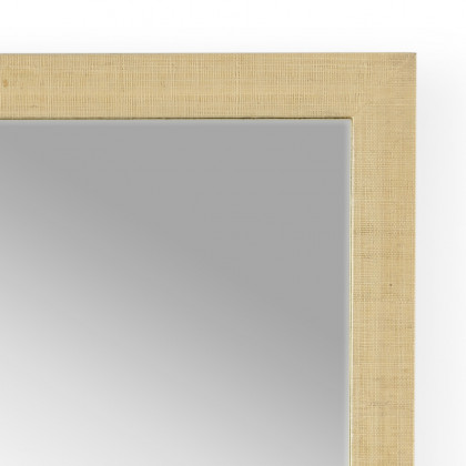Wildwood - Gaston Mirror in Natural Raffia/Clear, Wood/Mirror