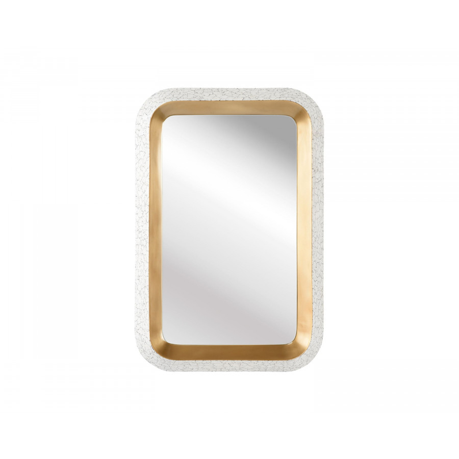 Wildwood - Isn’t She Lovely Mirror in Crackled White/Gold Plain, Wood