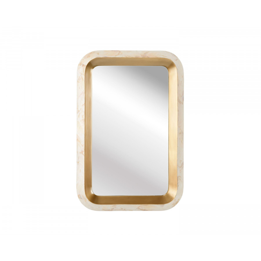 Wildwood - Gold Shellebrations Mirror in Natural White/Gold/Plain, Shell