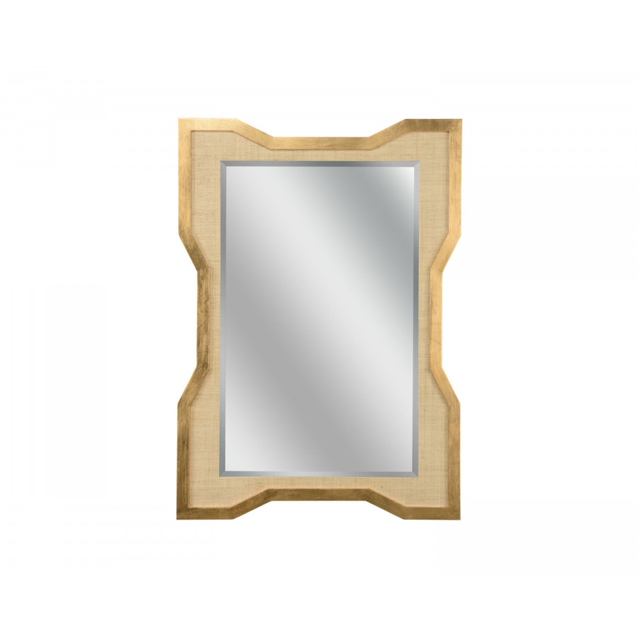 Wildwood - Vanessa Mirror in Gold Leaf/Natural/Clear, Wood