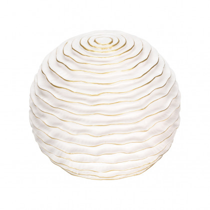 Wildwood - Elio Orb in Matte White/Metallic Gold, Ceramic/Porcelain