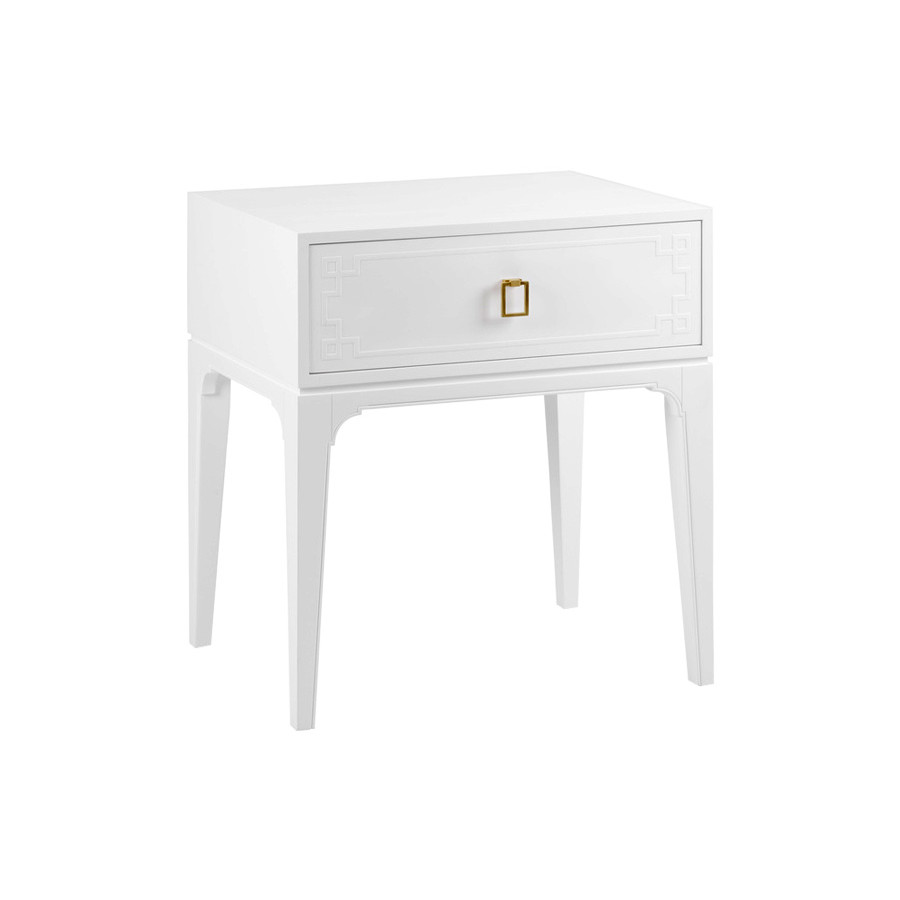 Wildwood - Greek Key Night Stand in Any Benjamin Moore Color, Wood