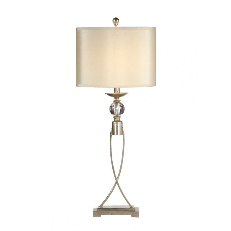 Wildwood - Crystal Ball Lamp in Antique Silver, Iron