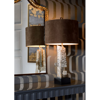 Wildwood - Kahn Lamp in Spotted White Wash Steel, Iron