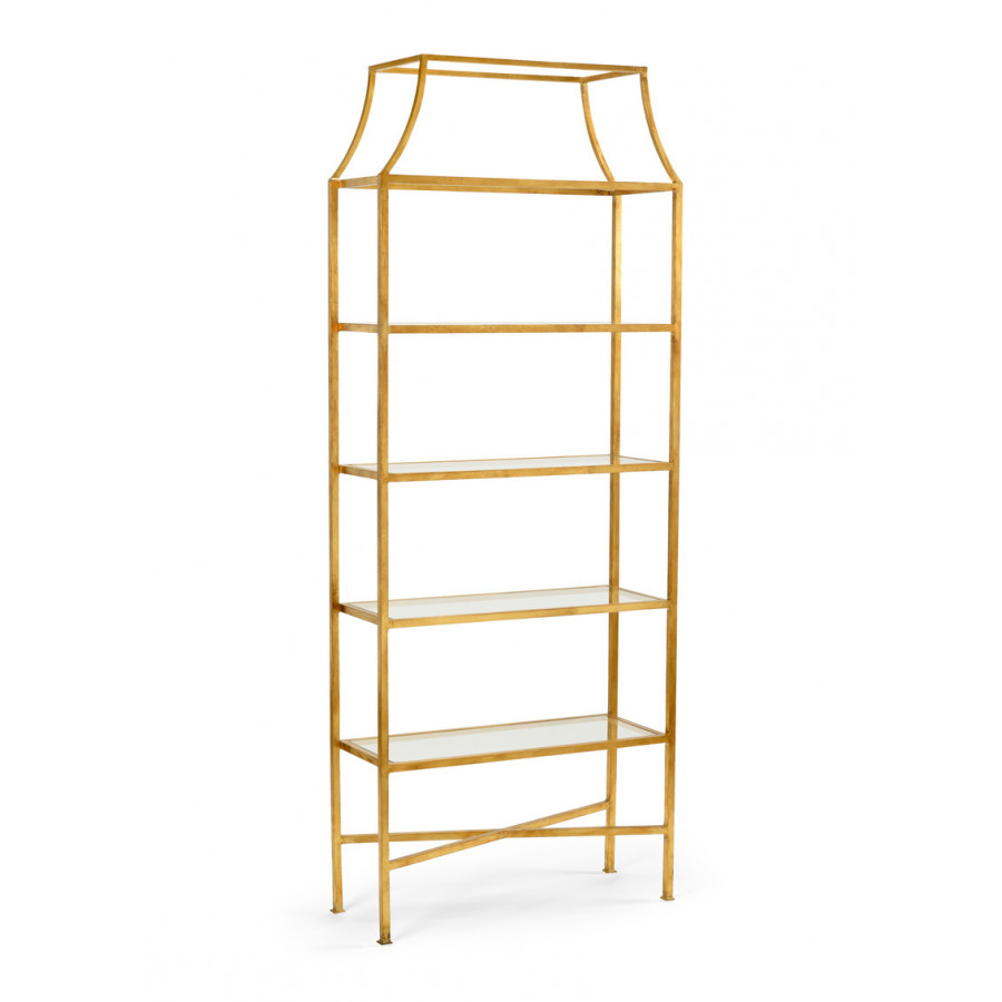 Wildwood - Clancy Etagere in Antique Gold Leaf, Large