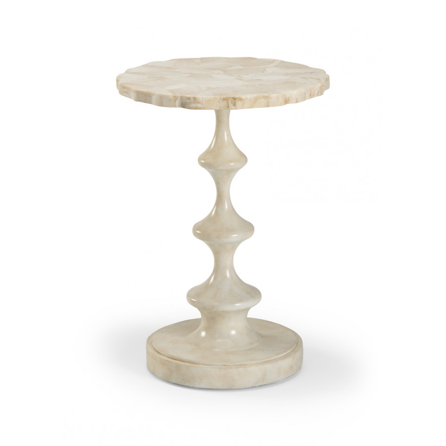 Wildwood - Nyah Table in Clamstone/Faux Shell, Shell/Wood