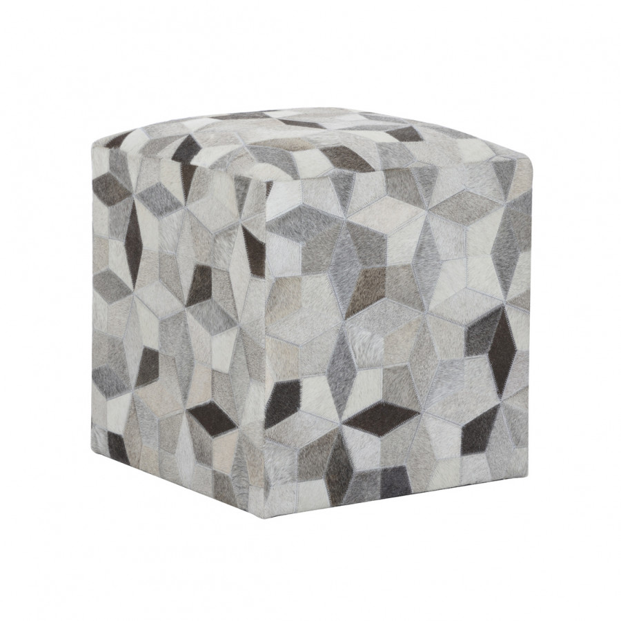 Wildwood - Shine Bright Like A Diamond Pouf in Brown/Gray/Tan, Small
