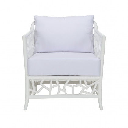 Wildwood - Catania Lounge Chair in White, Rattan