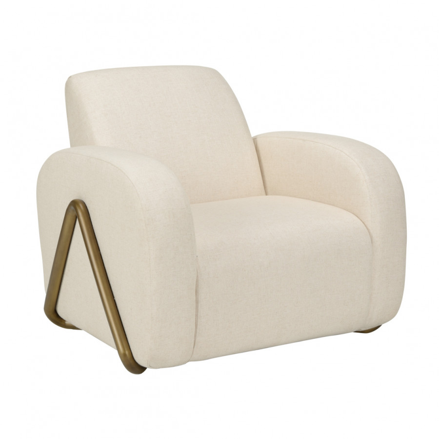 Wildwood - Renzo Chair in Natural/Antique Brass, Wood