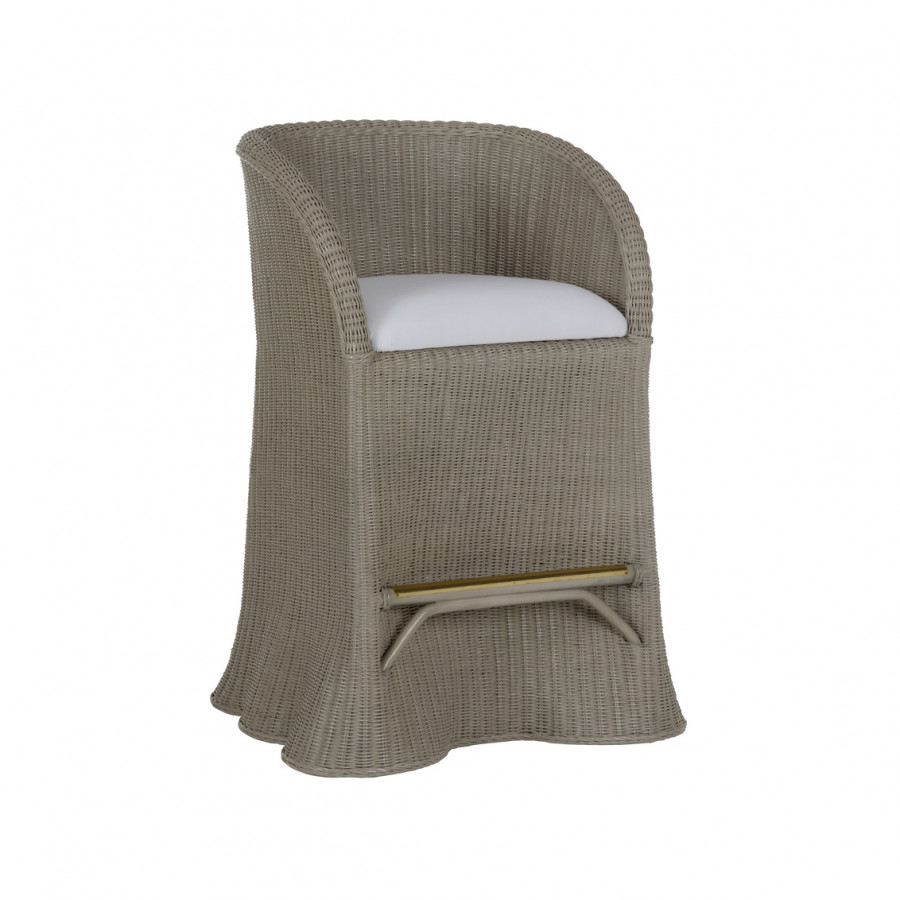 Wildwood - Savannah Bar Stool in Gray/White, Rattan
