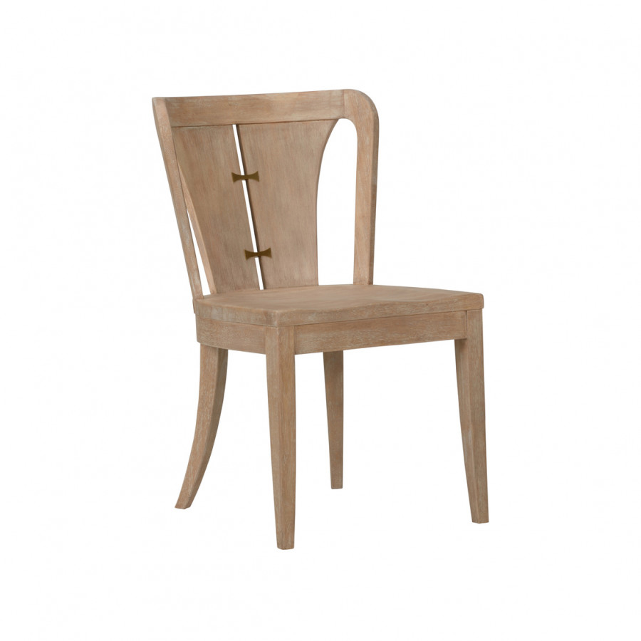 Wildwood - Venturi Chair in Natural/Whitewash/Antique Brass, Small